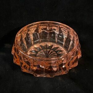 Very Rare Jeannette Windsor Diamond Powder Dish Pink Depression Glass
